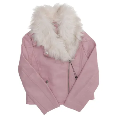 Bikerjacka (Rosa, Vit) från Dunnes Stores Akryl, Bomull, Modal, Polyester, Polyuretan, Viskos