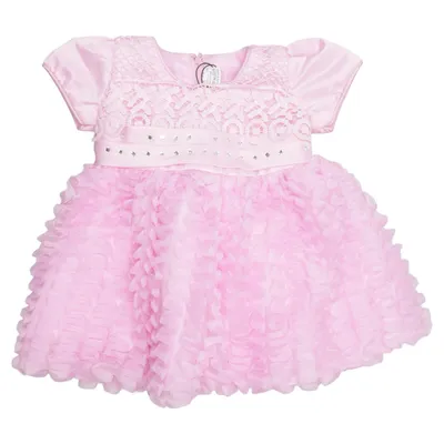 Bloemenmeisjes jurk (Roze) Polyester, Viscose
