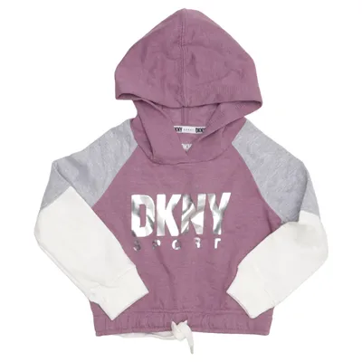 Sweat à capuche (Violet, Blanc, Gris) de DKNY Sport Coton, Polyester