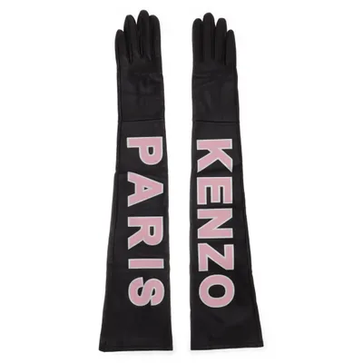 Leren handschoenen (Zwart, Roze) van Kenzo x H&M Leer, Zijde