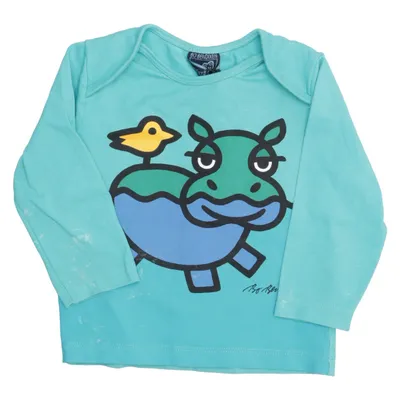 Långärmad t-shirt (Turkos, Flerfärgad) från Bo Bendixen Bomull, Elastan