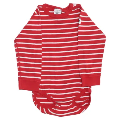 Body (Röd, Vit) från Polarn O. Pyret Ekologisk bomull