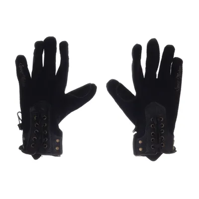 Gloves (Black) from Spirit Motors Polyester, Leather