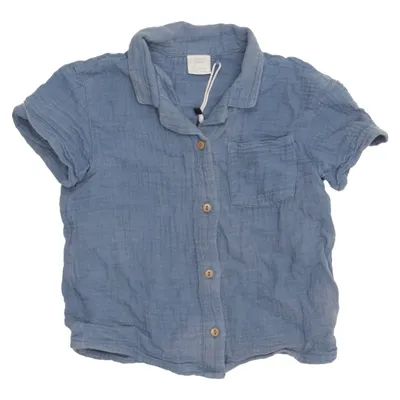 Short sleeve shirt (Blue) from Lindex Baby Cotton