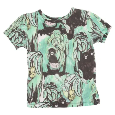 T-shirt (Grøn, Sort, Flerfarvet) fra Mini Rodini Elastan, Økologisk bomuld