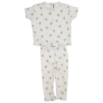 Pyjama (Beige, Groen) van Rikiki Katoen