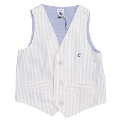 Suit vest (Beige, White) from Petit Bateau Cotton