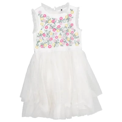 Brudnäbbsklänning (Vit, Flerfärgad) från Mini Boden Bomull, Polyester