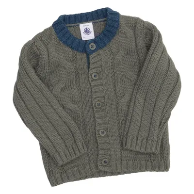 Cardigan (Gray, Blue) from Petit Bateau Wool