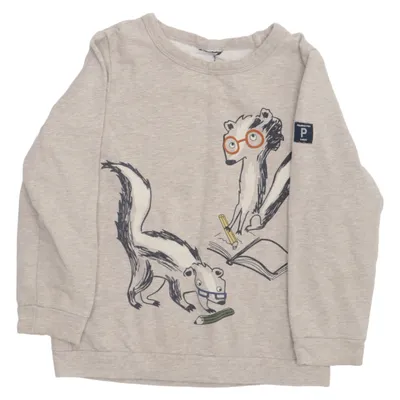 Collegetröja (Grå) från Polarn O. Pyret Elastan, Ekologisk bomull