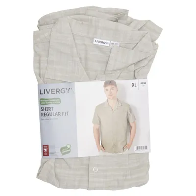 Kortärmad skjorta (Beige) från Livergy Bomull