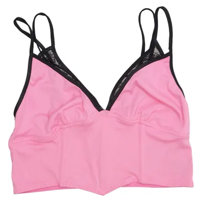 Bralette (Pink, Sort) fra Shein Elastan, Polyester