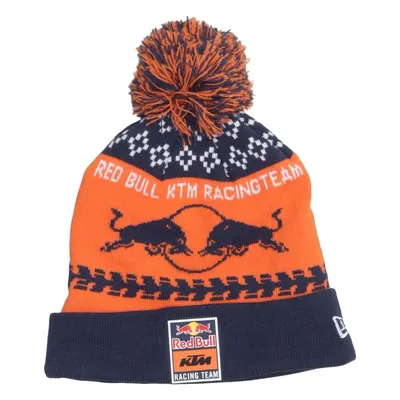 Pompon muts (Blauw, Oranje, Wit) van New Era Acryl, Elastaan