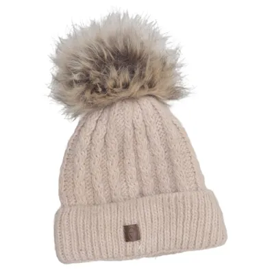 Bobble hat (Beige) from Faera Acrylic, Polyamide, Wool