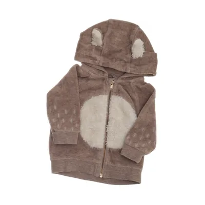 Huvtröja (Brun, Vit) från Polarn O. Pyret Ekologisk bomull, Polyester