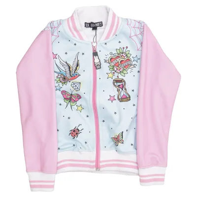 Bomberjacke (Blau, Pink, Weiß) von Six Bunnies Polyester