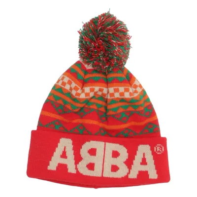 Bobble hat (Red, Multicolored) from Abba Acrylic