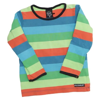 Lange mouwen shirt (Blauw, Groen, Oranje, Meerkleurig) van Villervalla Katoen, Elastaan