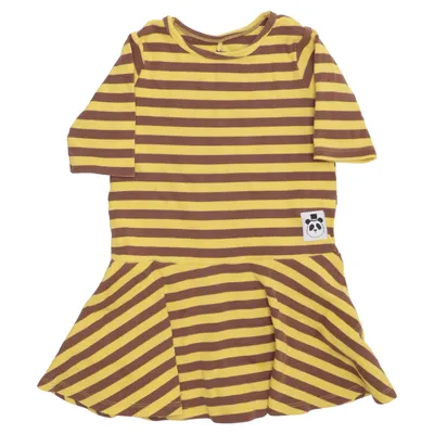 Klänning (Gul, Brun) från Mini Rodini Bomull, Elastan