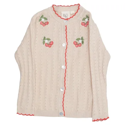 Cardigan (Beige, Rouge) de Flöss Coton biologique