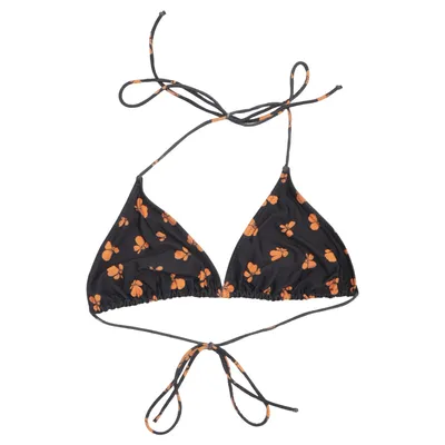 Bikiniöverdel (Svart, Orange) från Ganni Swimwear Elastan, Polyester