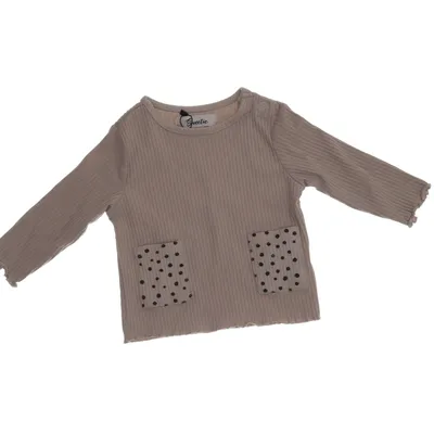 Långärmad t-shirt (Beige, Svart) från Sweetie Bomull, Elastan, Polyester