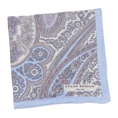 Einstecktuch (Blau, Beige, Mehrfarbig) von Atlas Design Leinen