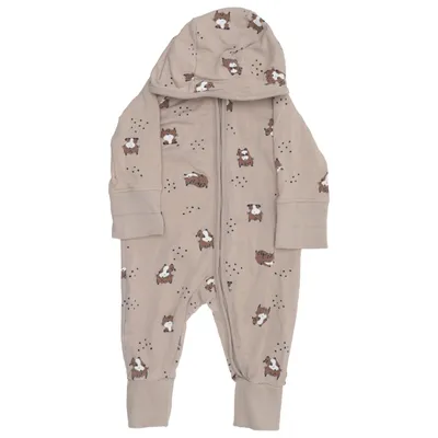 Sparkdräkt (Beige, Brun) från Polarn O. Pyret Elastan, Ekologisk bomull