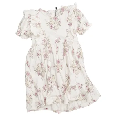 Klänning (Vit, Flerfärgad) från Newbie by KappAhl Bomull, Elastan