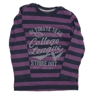 Långärmad t-shirt (Lila, Grå) från Varsity Bomull