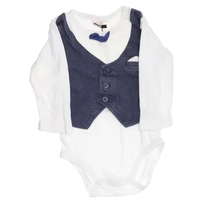 Body (Blå, Vit) från Baby Baby Bomull, Ull