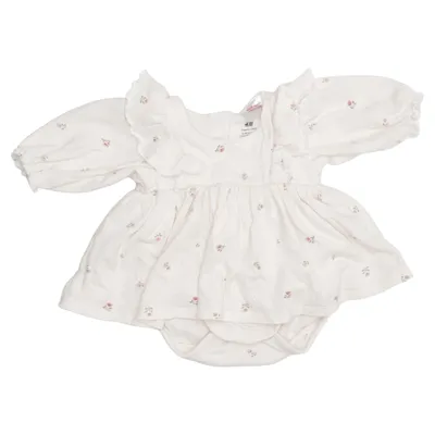 Klänning (Vit, Flerfärgad) från H&M Bomull, Polyester, Elastan