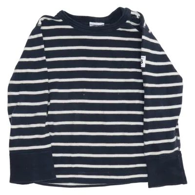 Långärmad t-shirt (Blå, Vit) från Polarn O. Pyret Ekologisk bomull