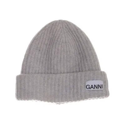 Beanie (Gray) from Ganni Polyamide, Wool