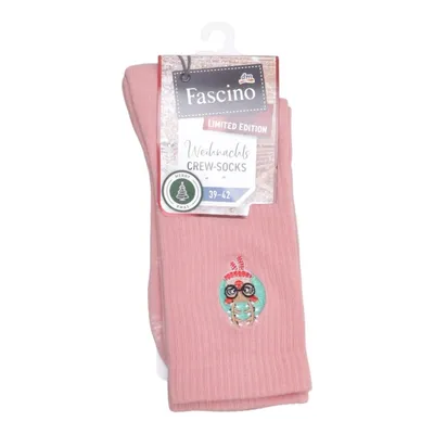 Chaussettes (Rose) de Fascino Coton, Élasthane, Polyamide