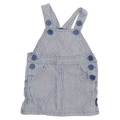 Dungaree dress (Blue, White) from Polarn O. Pyret Cotton