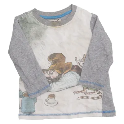 Långärmad t-shirt (Grå, Vit, Flerfärgad) från Pettson och Findus Bomull