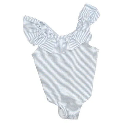 Maillot de bain une pièce (Bleu, Blanc) de H&M Élasthane, Polyamide, Polyester