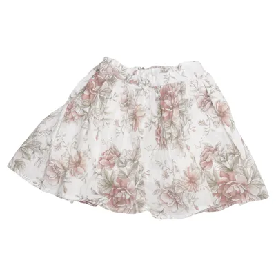 Skirt (White, Brown) from Newbie by KappAhl Cotton