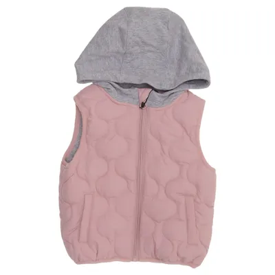 Outer vest (Pink, Gray) from Topomini Cotton, Recycled polyester