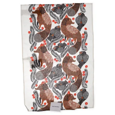 Keukenhanddoek (Wit, Meerkleurig) van Marimekko Katoen, Linnen