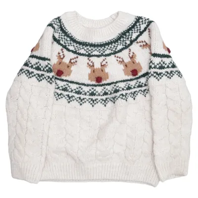 Christmas sweater (White, Green, Brown) from Zara