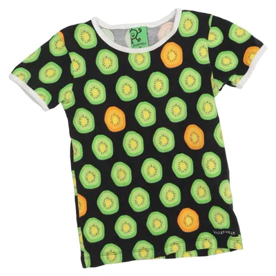 T-shirt (Svart, Grön, Orange, Vit) från Villervalla Bomull, Elastan