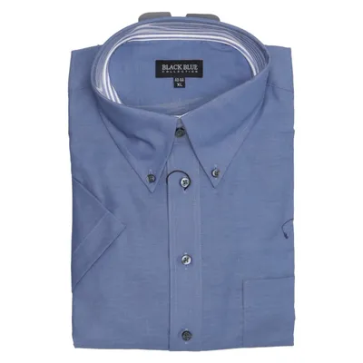 Kurzarmhemd (Blau) von Black Blue Collection Baumwolle, Polyester
