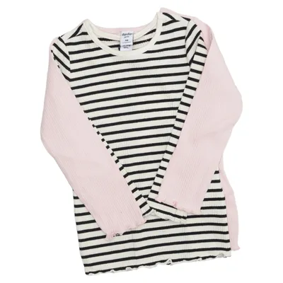 Long sleeve T-shirt (Pink, Black, White) from Dopo Dopo Girls Cotton, Elastane