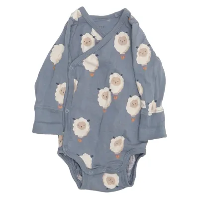 Body (Blå, Vit, Brun) från Lindex Baby Bomull, Elastan