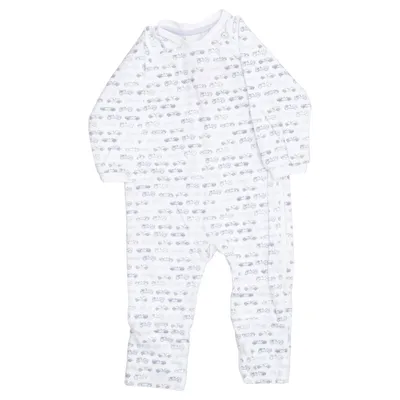 Barboteuse (Blanc, Bleu) de Sanetta Coton