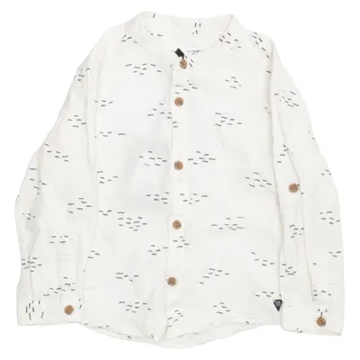 Skjorte (Hvid, Sort) fra Zara Baby Bomuld, Linned