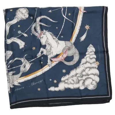 Scarf (Astrology Silk scarf Blue, 90x90 ) från Emma Fällman Stockholm Silke