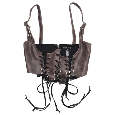Corset (Marron) de Dolls Kill Polyuréthane, Viscose